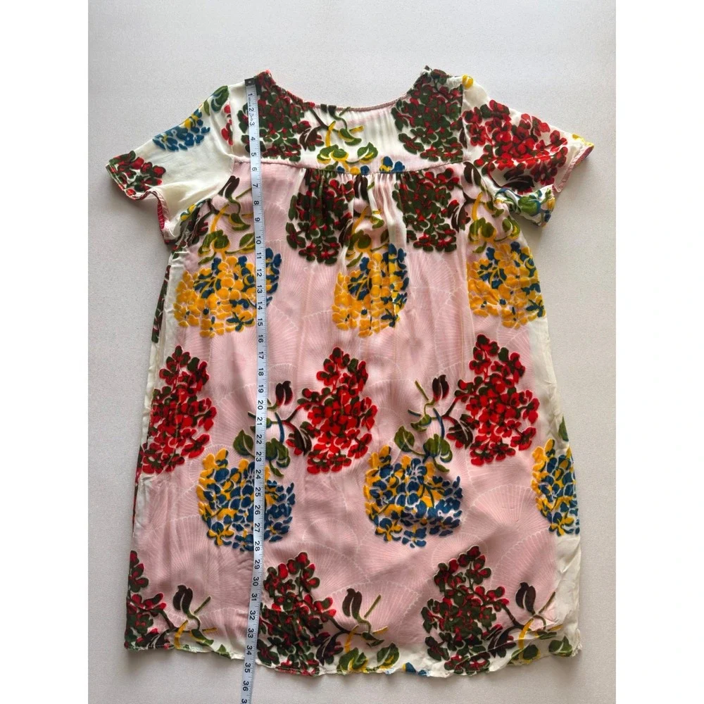Maeve Anthropologie Pink Floral Burnout Velvet Silk Blend Shift Dress Size S NWT - Picture 10 of 13